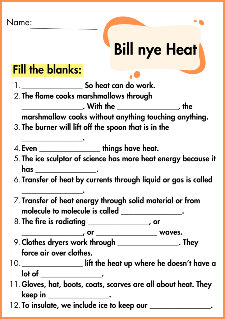 image showing fill the blank bill nye heat worksheet 2