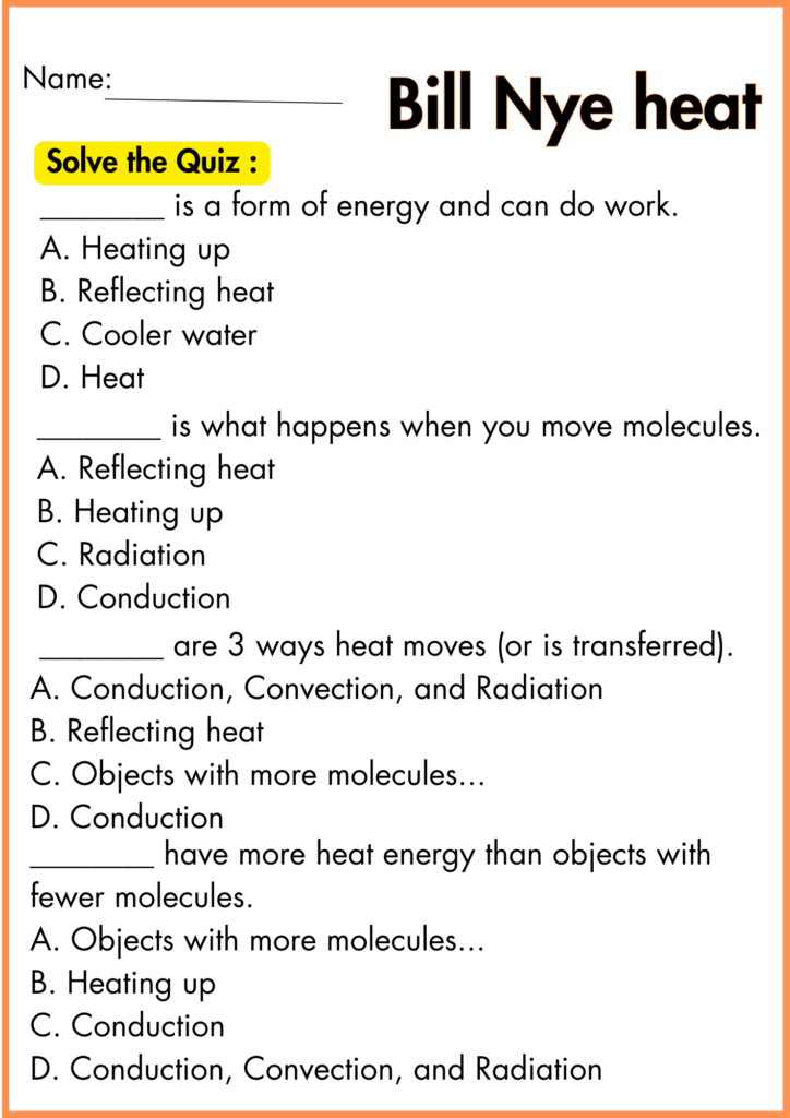 solve the quiz bill nye heat worksheet 4