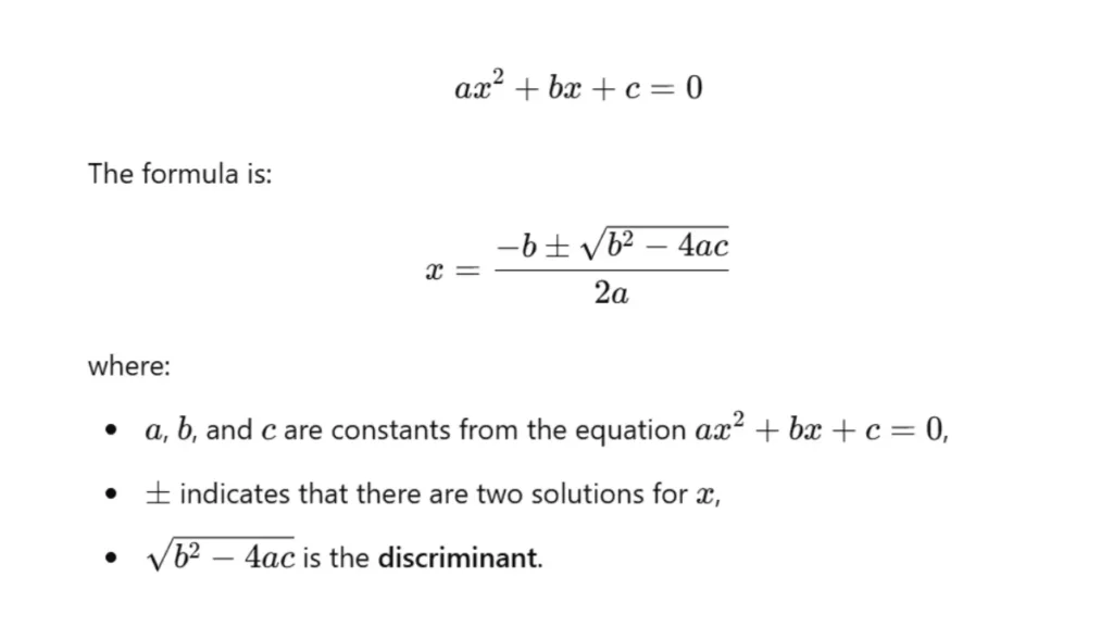 quadratic formula image