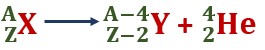 image showing the alpha decay equation
