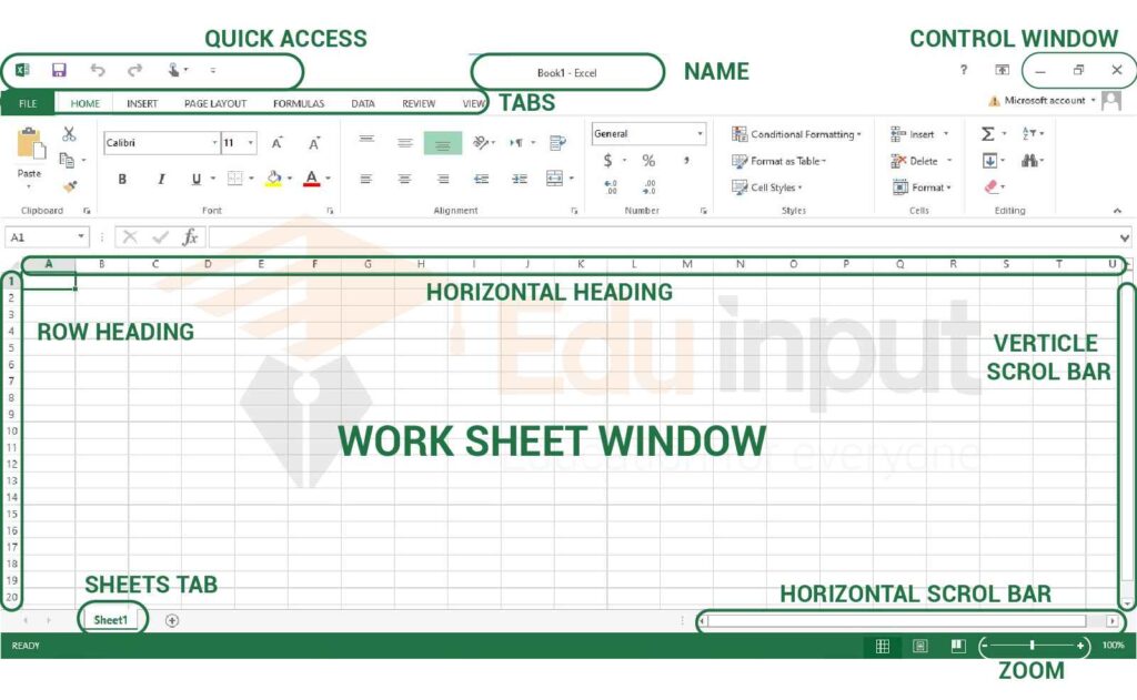 image of MS Excel window interface