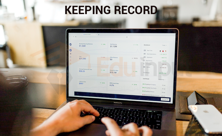 image showing the keeping record in computer
