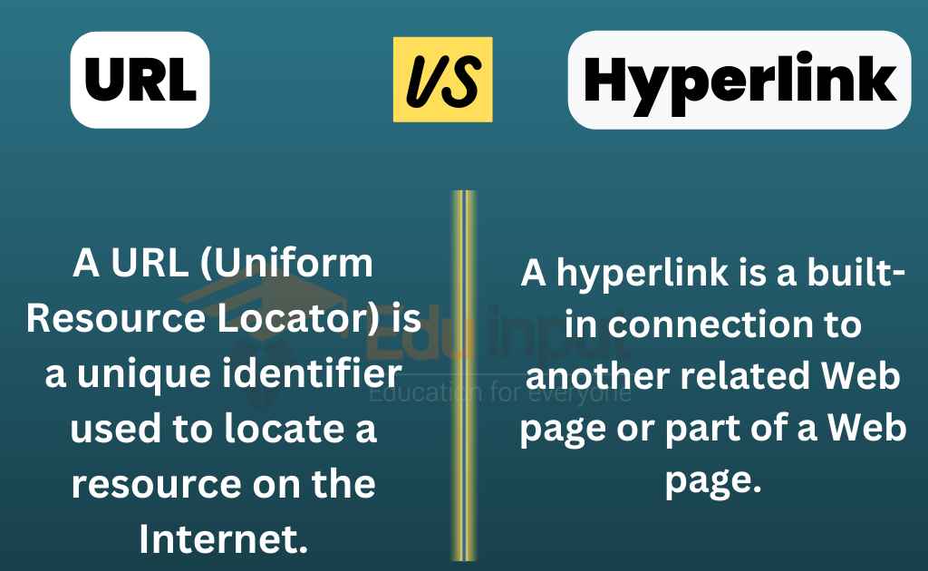 What is the difference between a URL and a link?