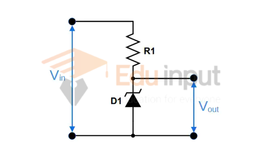 image of circuit of Zener Diode as a Voltage Regulator