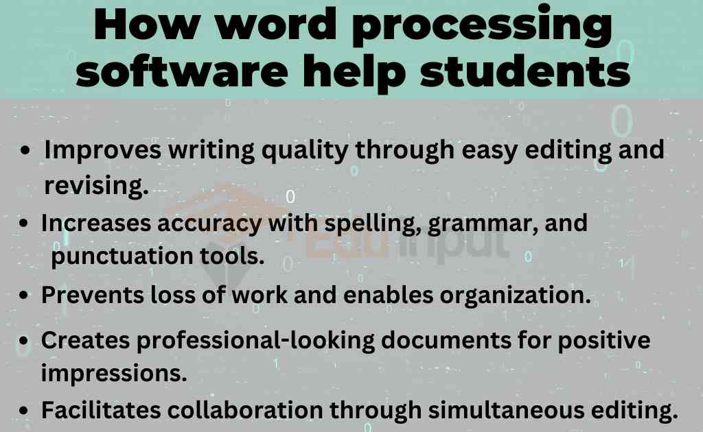 image showing the how word processing software help students