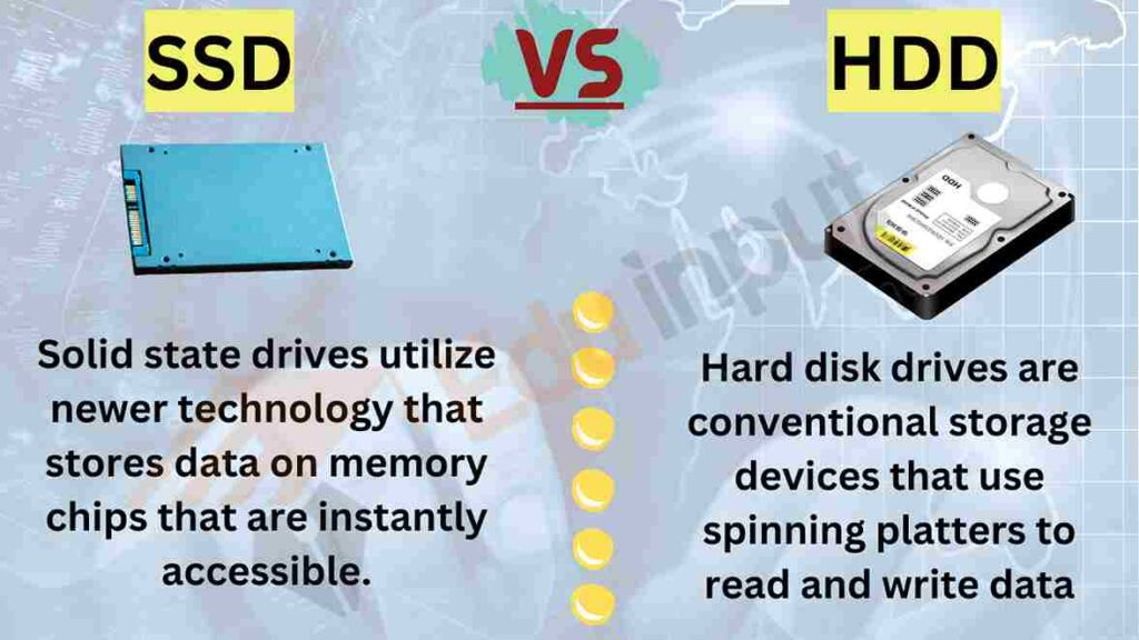 image showing the difference between SDD and HDD