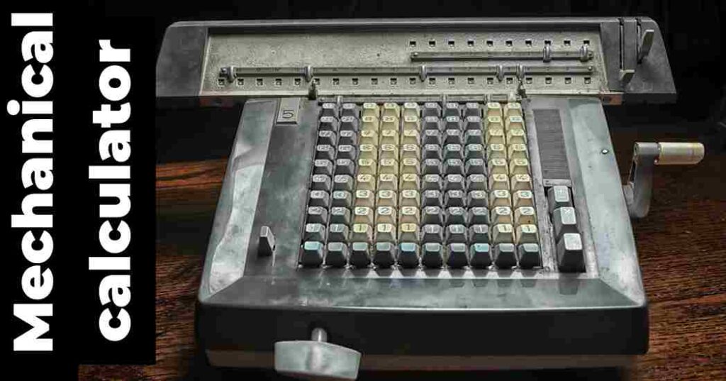 image showing the mechanical calculator