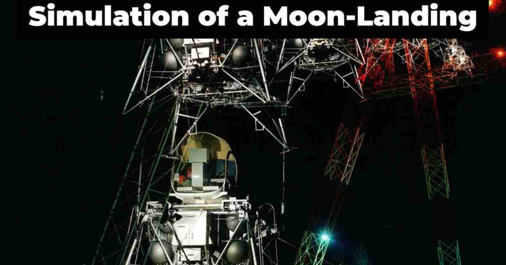 image showing the simulation of moon landing