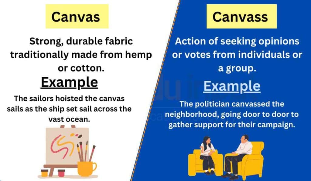 Canvas Vs Canvass Difference Between And Examples