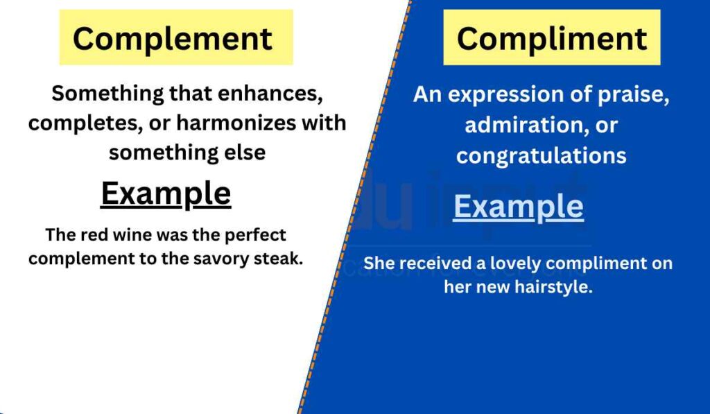 image showing Differences Between Complement and Compliment