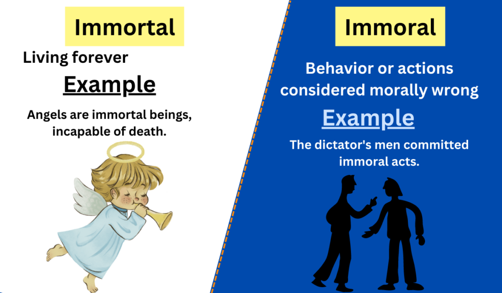 Image showing the Difference between Immortal and Immoral