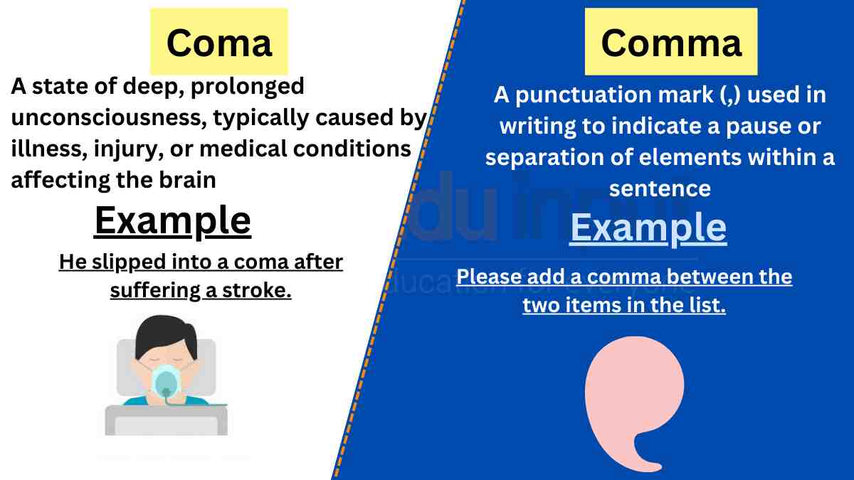 Comma vs Coma-Difference Between and Examples