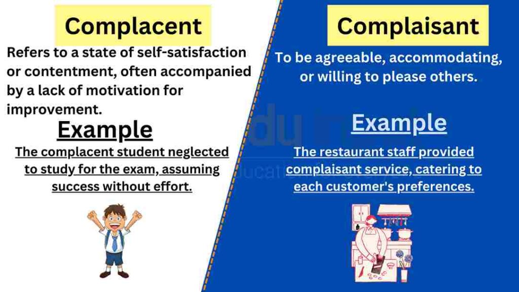 image of Complacent vs Complaisant