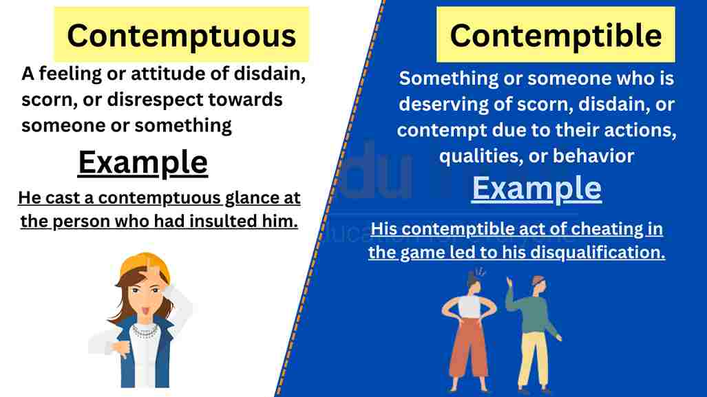 Contemptuous Vs Contemptible Difference Between And Examples