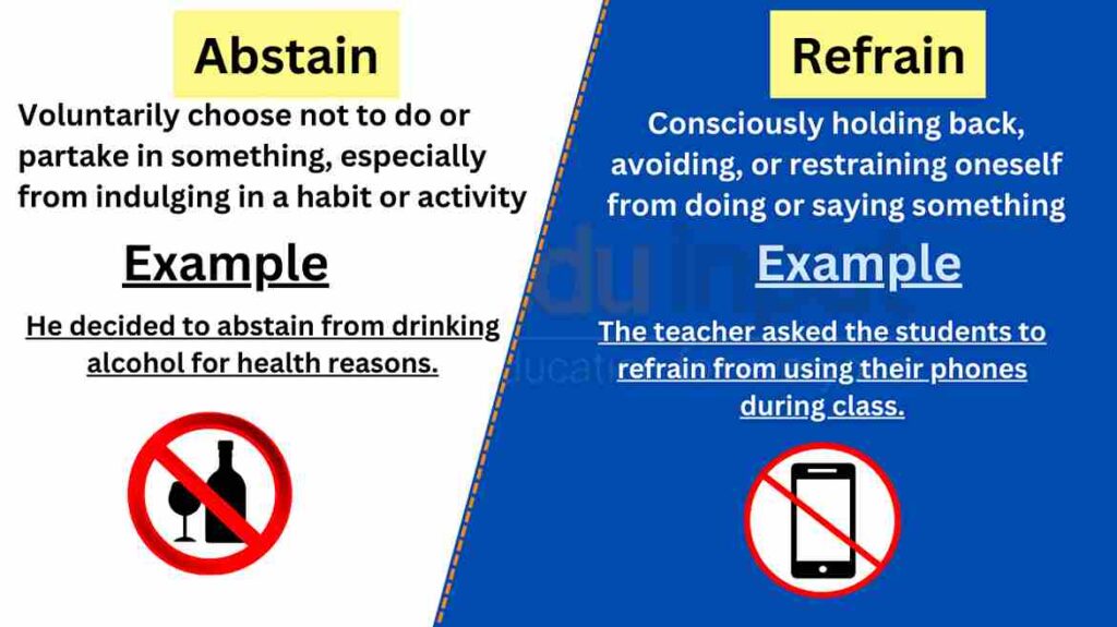 image of abstain vs refrain