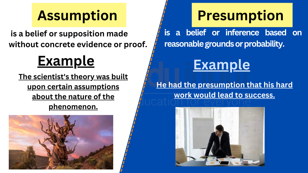 Assumption vs Presumption-Difference Between and Examples