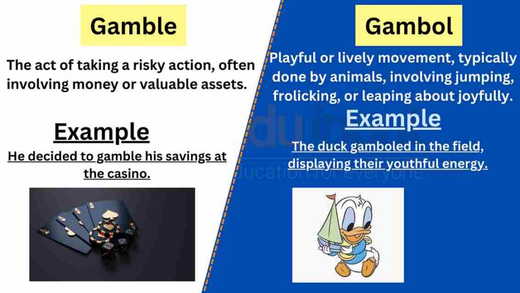 image of gamble vs gambol