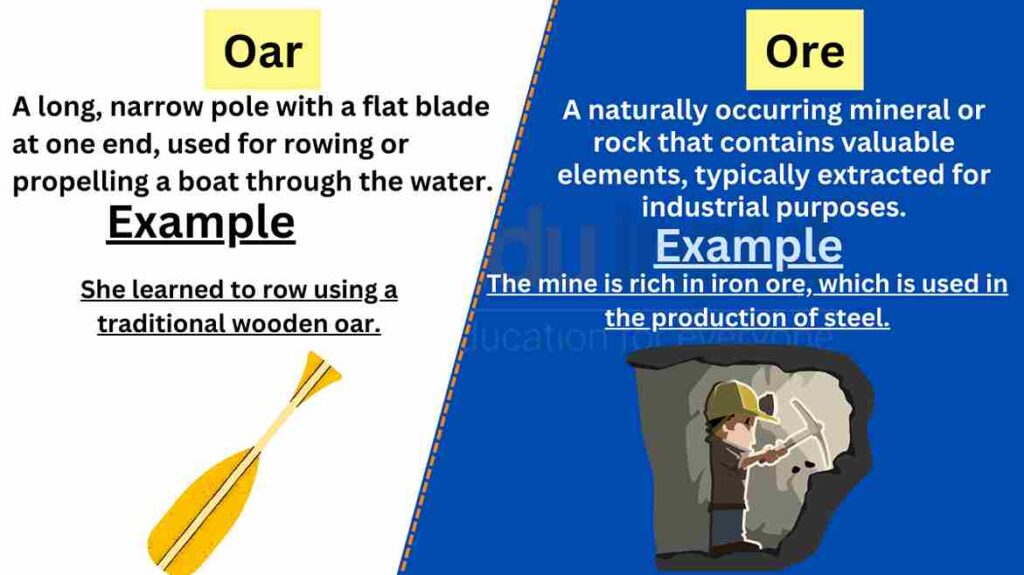 Oar vs OreDifference Between And Examples