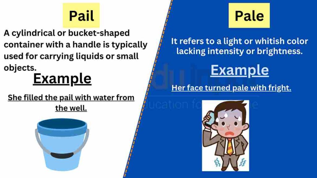 image of pail vs pale