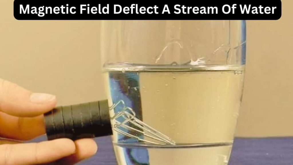 image showing the magnetic field deflect a stream of water
