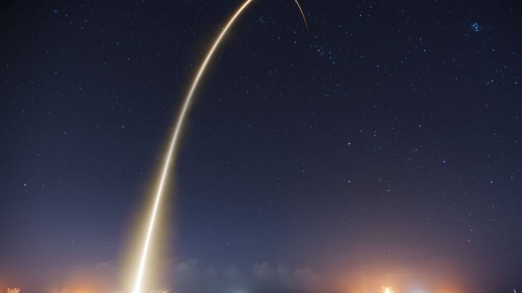 image of trajectory of rocket