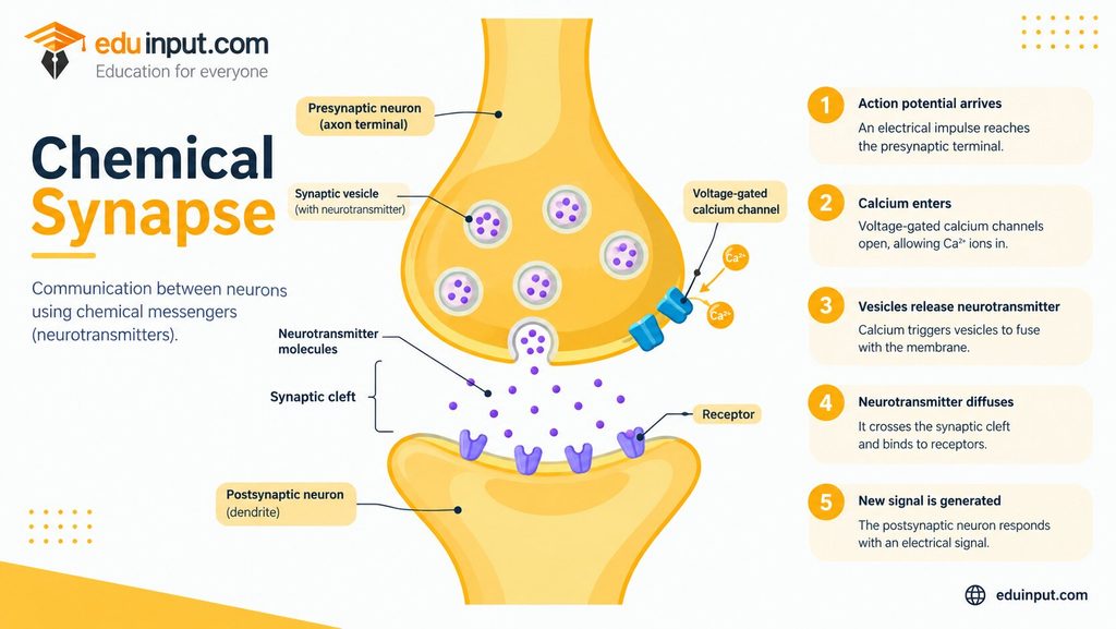 Chemical Synapse Diagram showing structure of Chemical Synapse