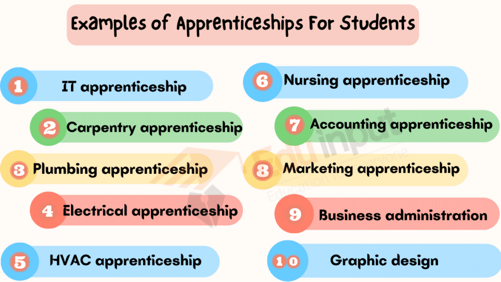 Image showing the Examples of Apprenticeships For Students