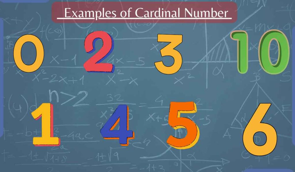 image showing the examples of cardinal numbers