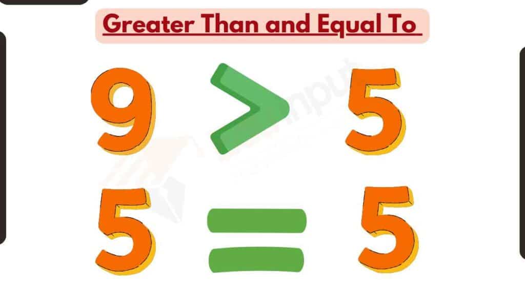 image showing greater than and equal to symbols