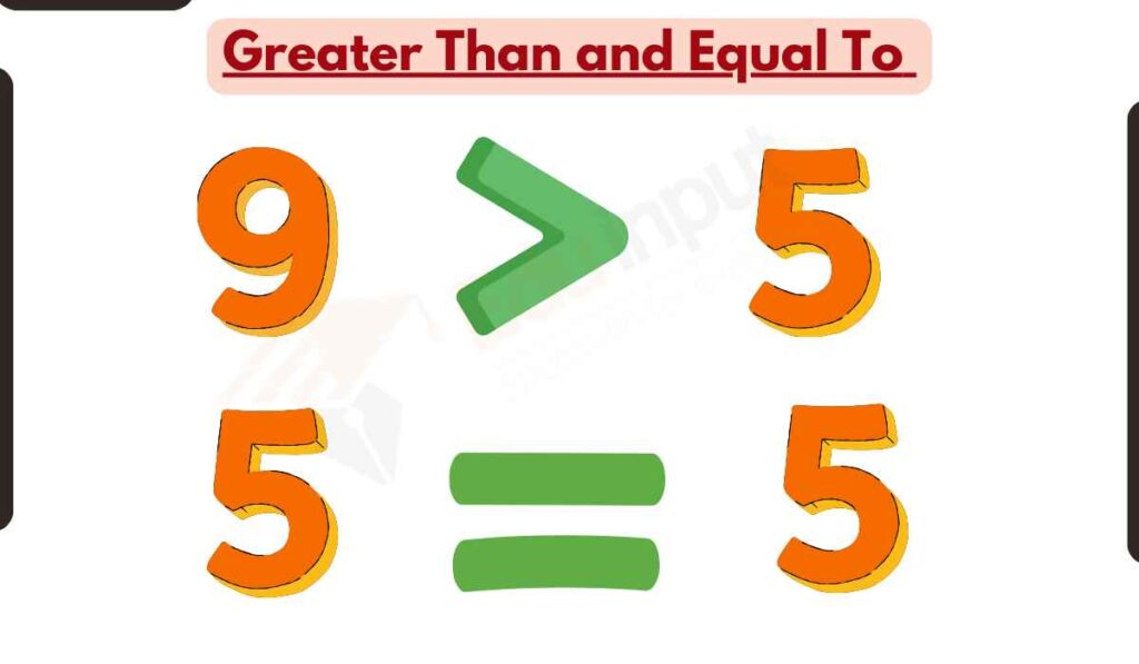 image showing greater than and equal to symbols