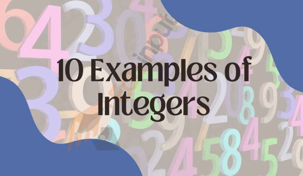 image showing examples of integers