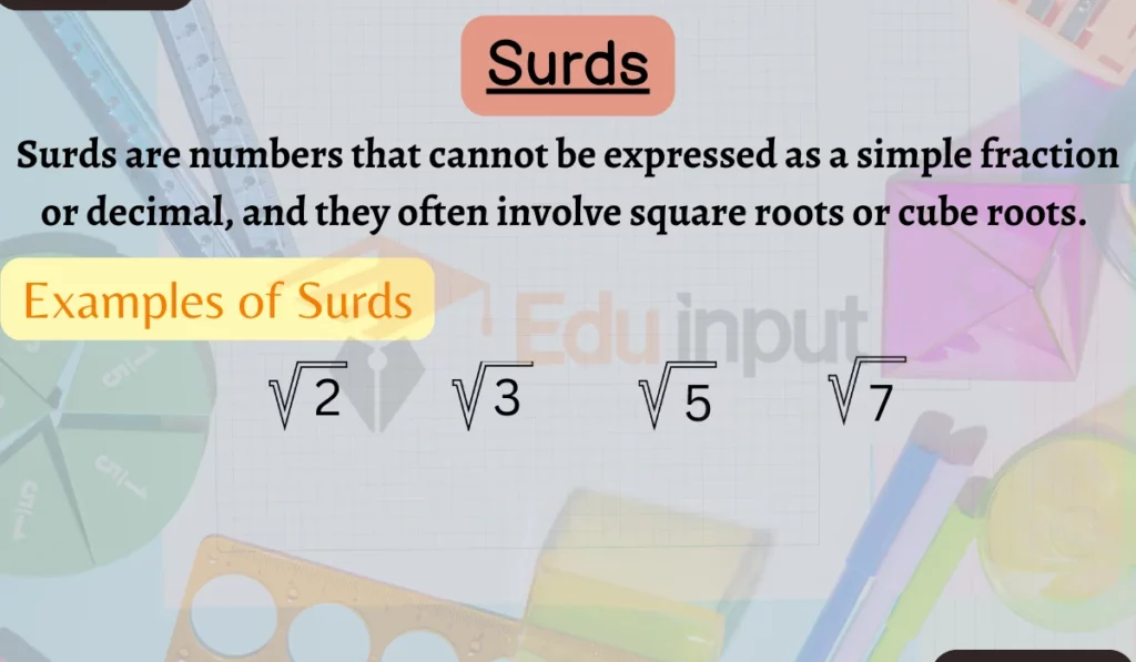 image showing example of surds