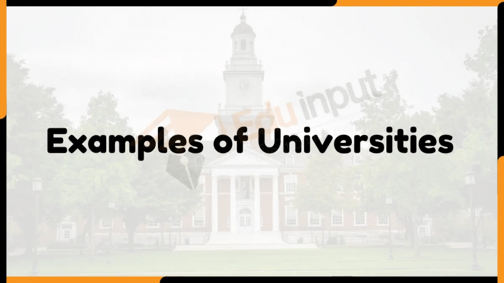 Image showing the Examples of Universities