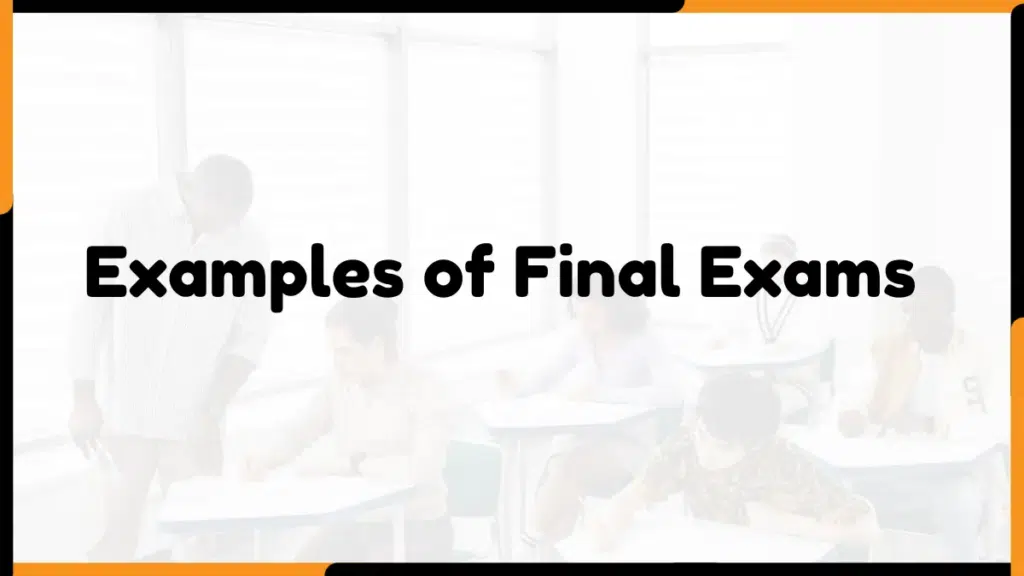 Image showing Examples of Final Exams