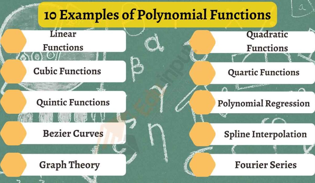image showing examples of polynomial functions