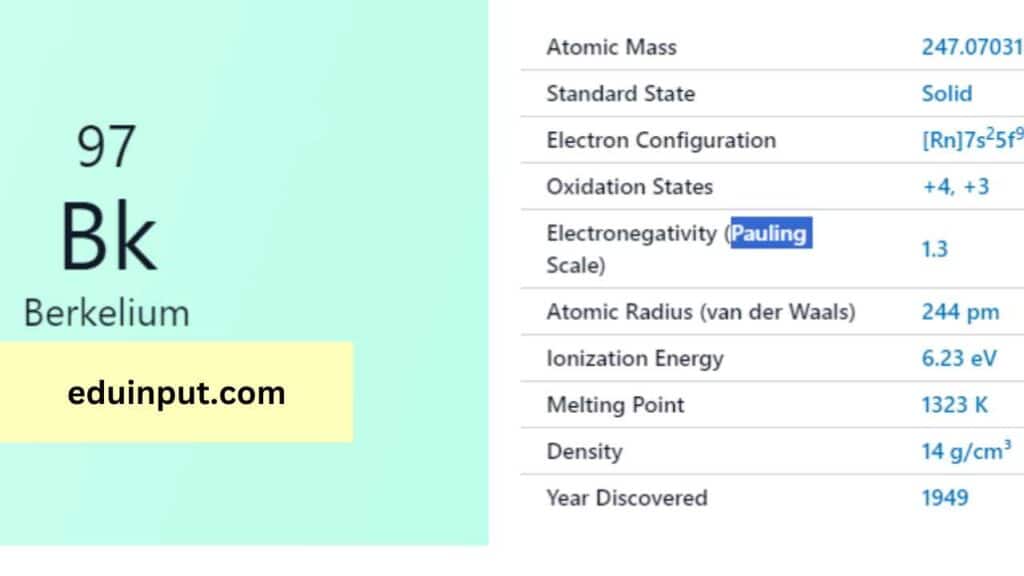 image of berkilium element