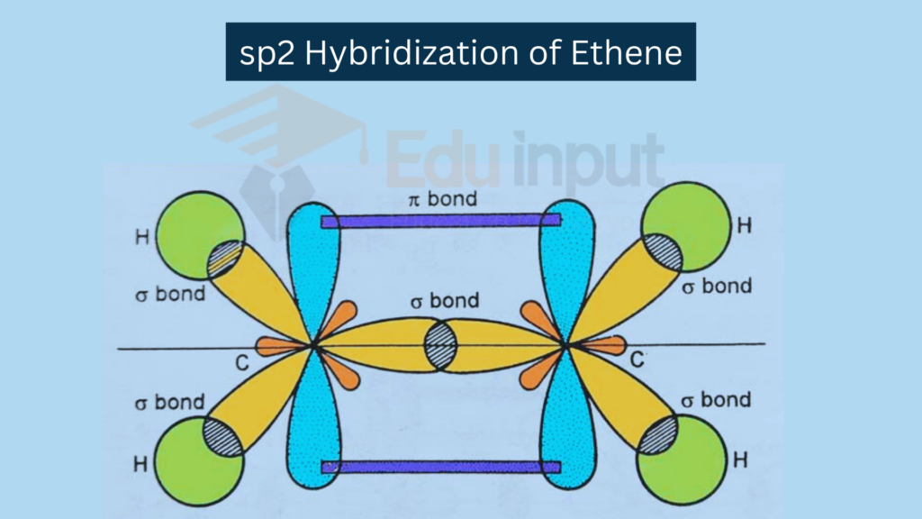image showing sp2 hybridization of ethene molecule