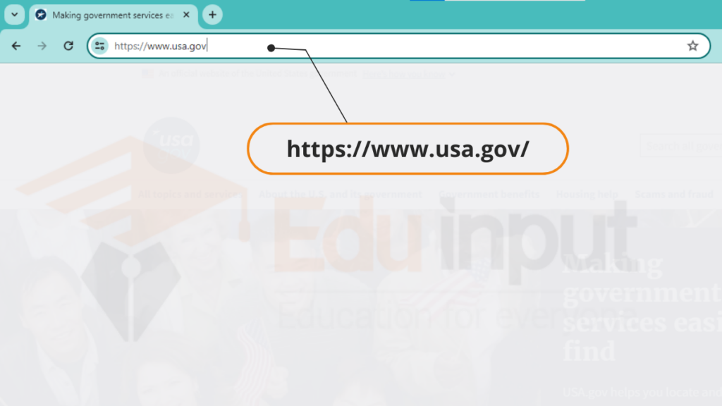 URL with .gov Top Level Domain as an example of URL