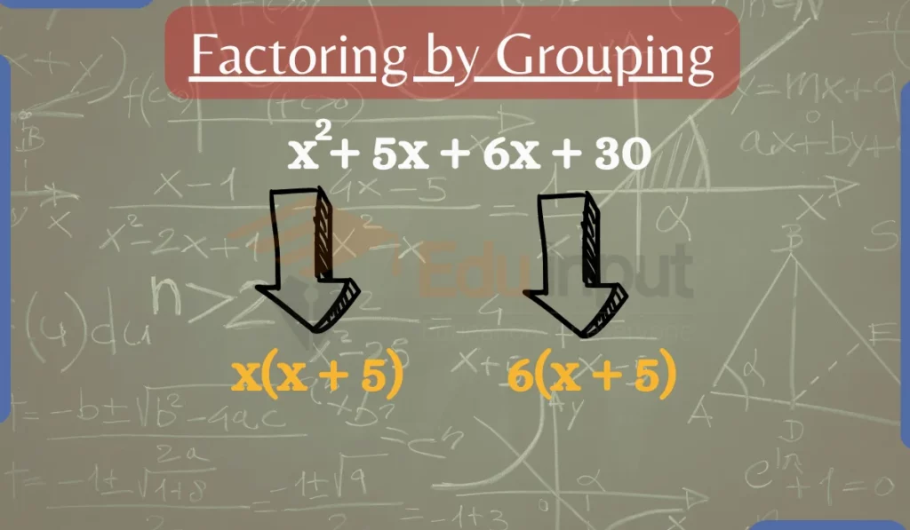 image showing factoring by grouping
