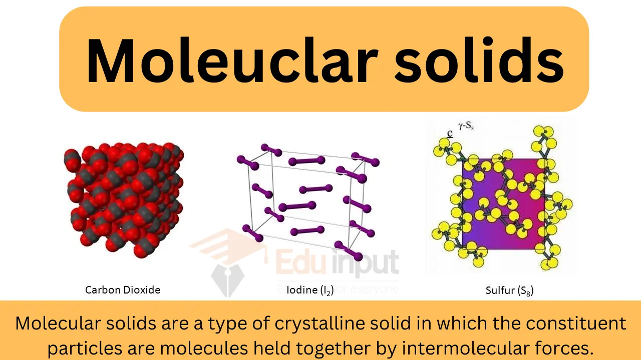 Molecular solids- formation, properties, crystal structure and uses