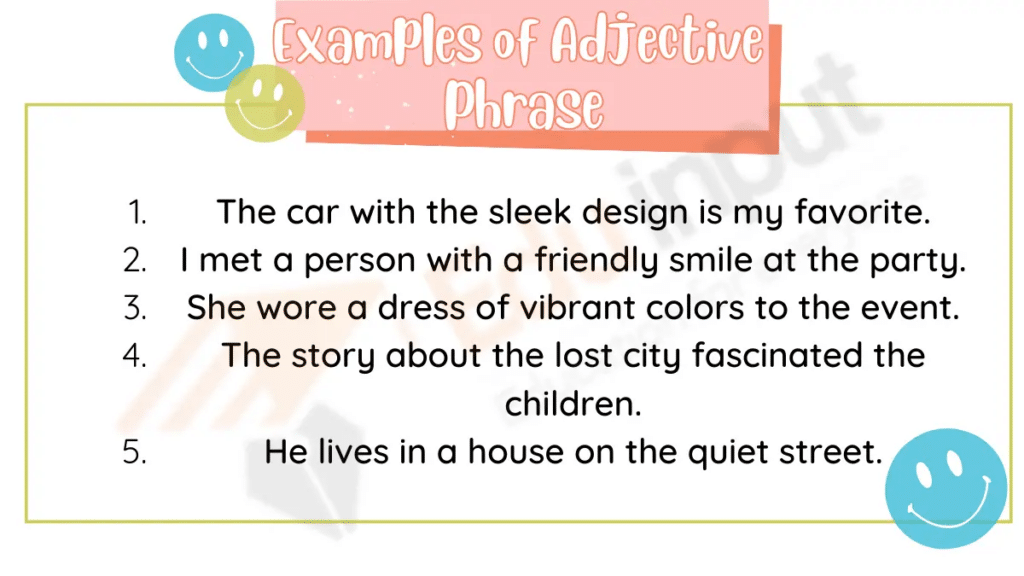 Image showing examples of adjective phrase