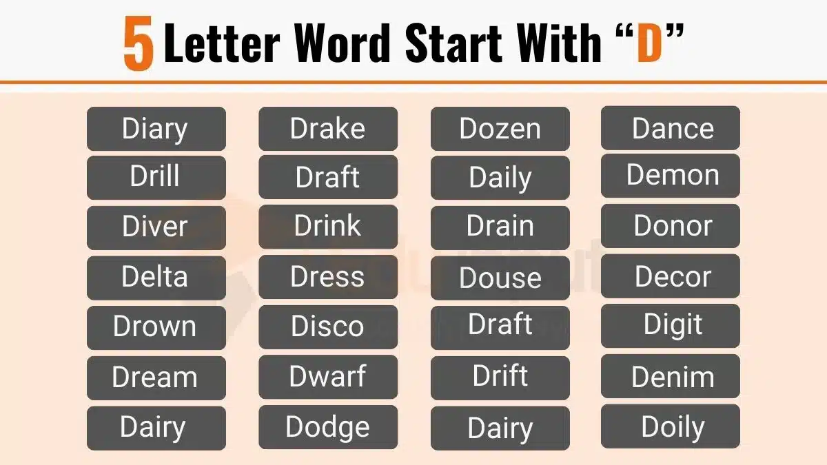 5 Letter Words Starting With D