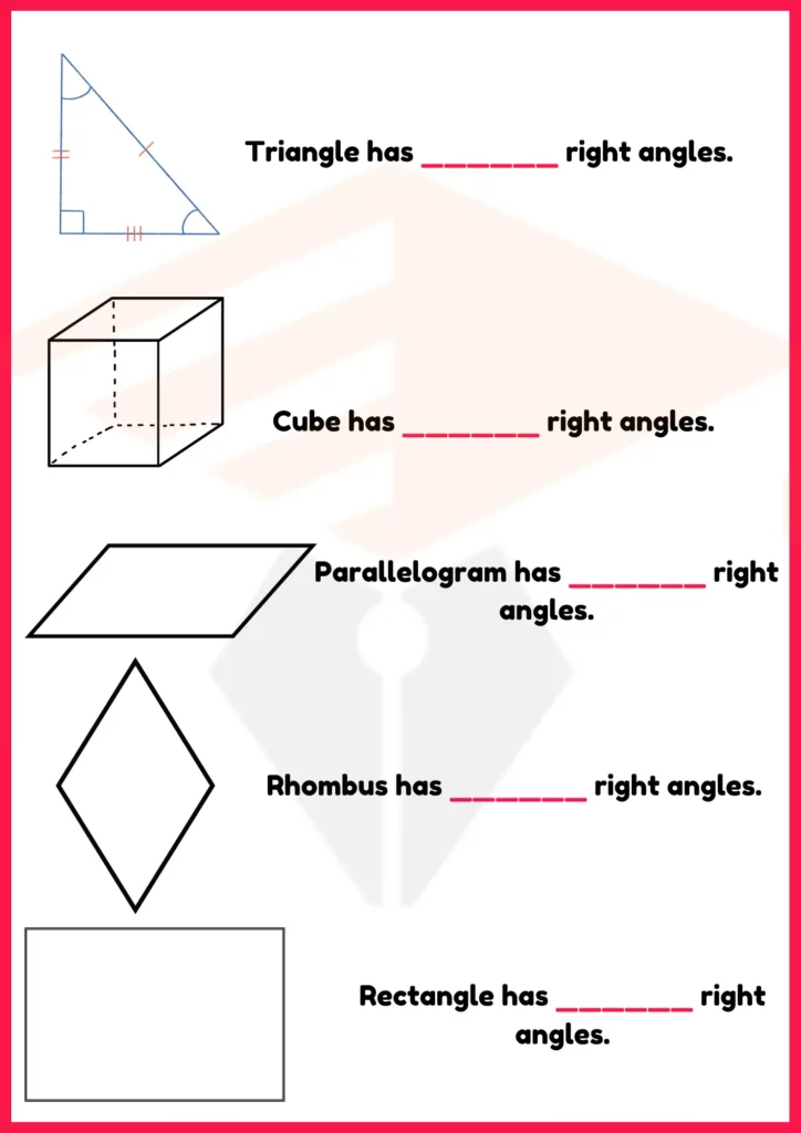 Right Angles in Different Shapes Worksheet
