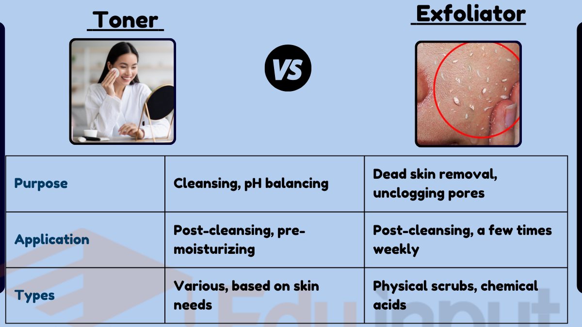 Difference Between Toner and Exfoliator