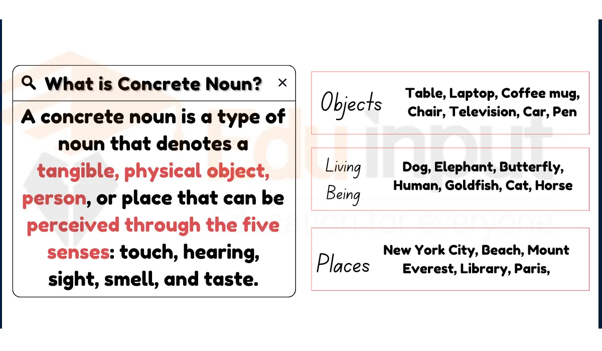Concrete Noun-Definition, Featured, and Examples