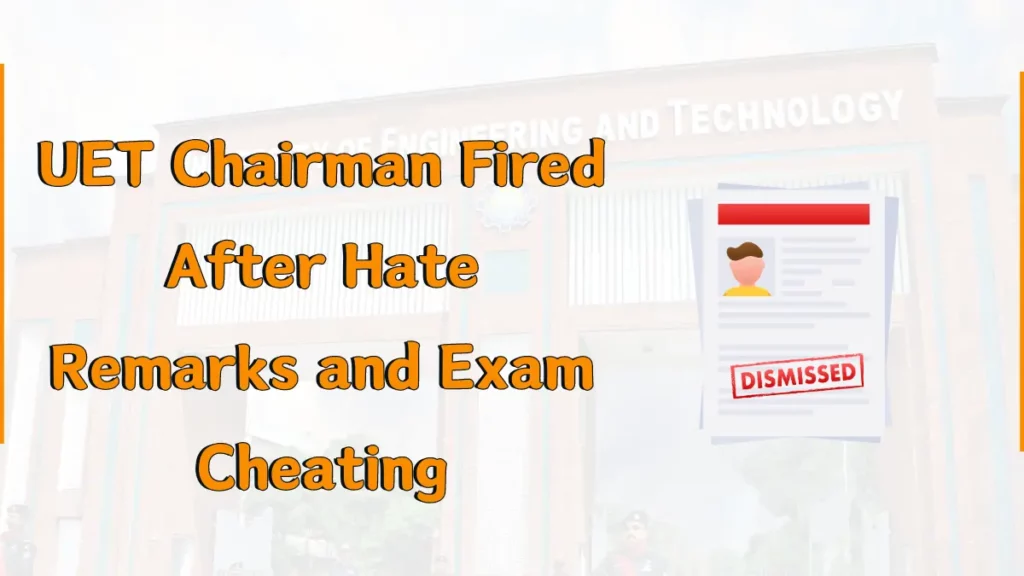 UET Chairman Fired After Hate Remarks and Exam Cheating featured image