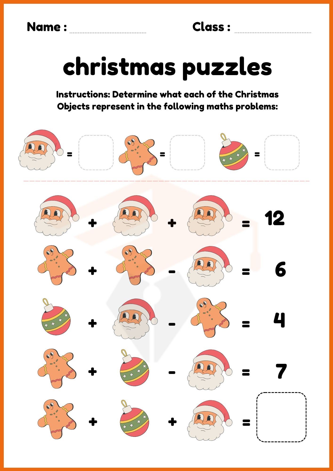 Kindergarten Christmas Addition Worksheets