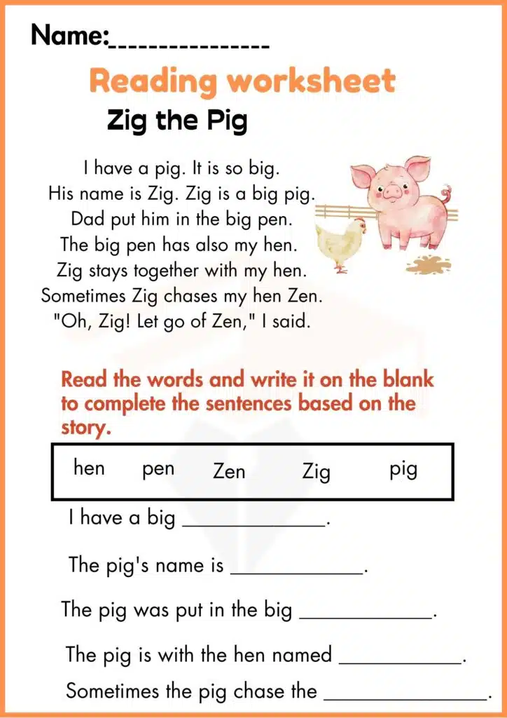 kindergarten reading worksheets 4