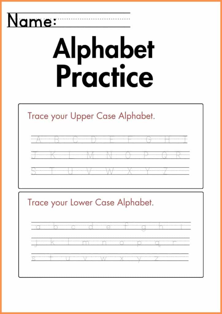 Alphabet tracing worksheet for kindergarten (2)