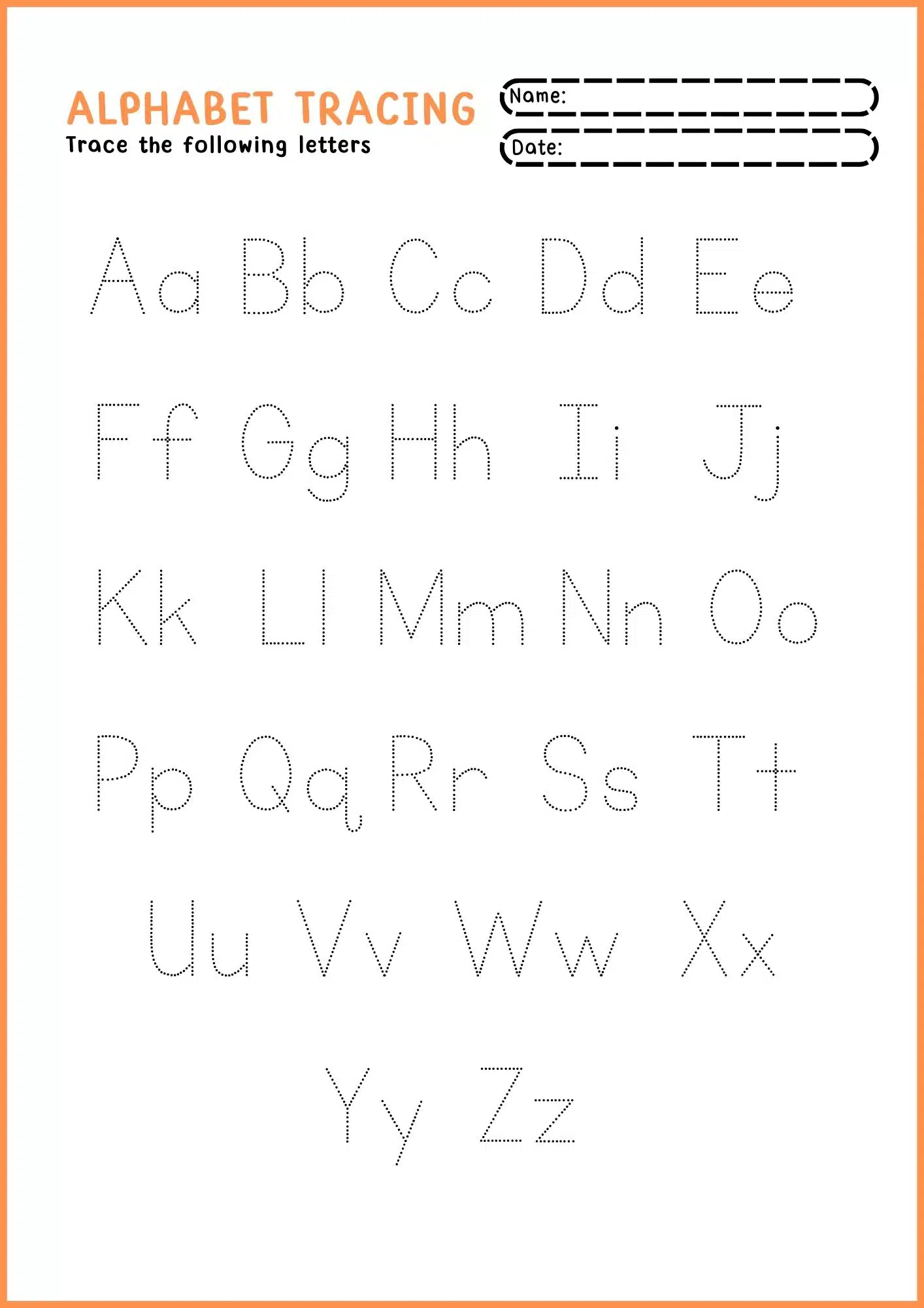 Kindergarten Handwriting Worksheets